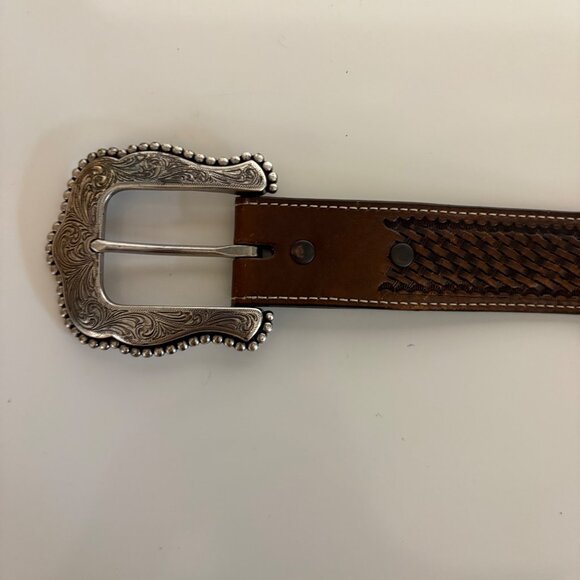 Ranger Western Cross Design Leather Belt 40 in Genuine Handtooled Cowhide WB3582 - Picture 5 of 8